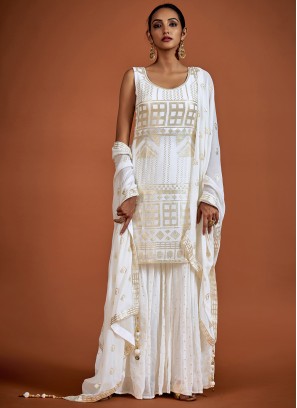 White Sequins Salwar Kameez