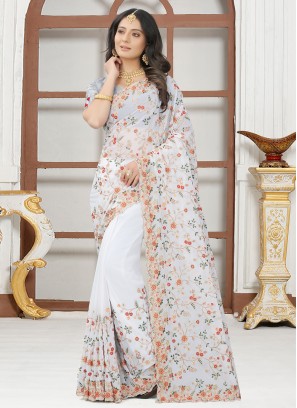 White Zari Contemporary Style Saree