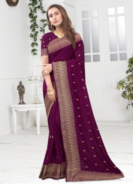 Wine Ceremonial Designer Saree