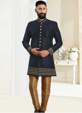 Black & Chiku Fusion Elegance: Men's Indo-Western 