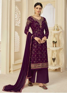 Wine Color Georgette New Design Suit