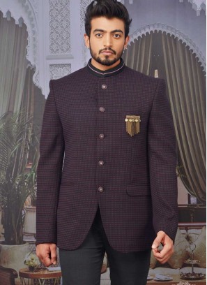 Wine Color Imported Jodhpuri Mens Wear