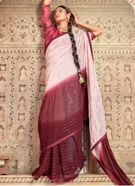 Wine Festival Georgette Contemporary Style Saree