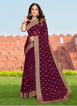 Wine Festival Georgette Trendy Saree