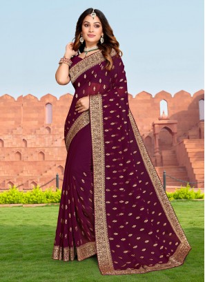 Wine Festival Georgette Trendy Saree