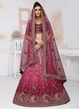 Wine Net Lehenga Choli