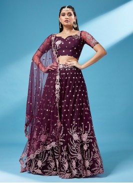 Wine Net Trendy Lehenga Choli