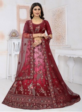 Wine Zari Trendy Lehenga Choli