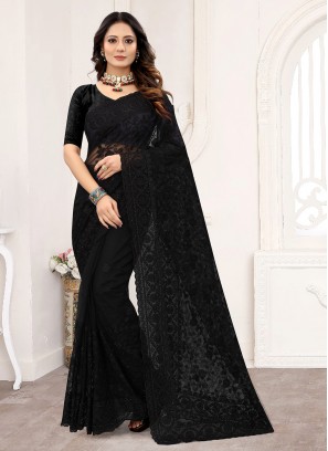 Winsome Black Contemporary Saree