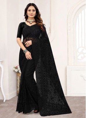 Winsome Black Contemporary Saree