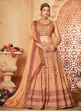 Winsome Digital Print Multi Colour Long Choli Lehenga