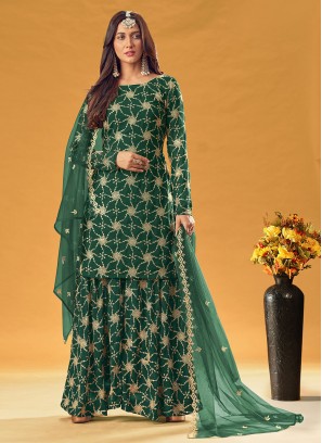 Winsome Embroidered Palazzo Salwar Suit