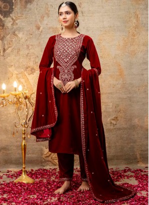 Winsome Zari Velvet Readymade Salwar Kameez