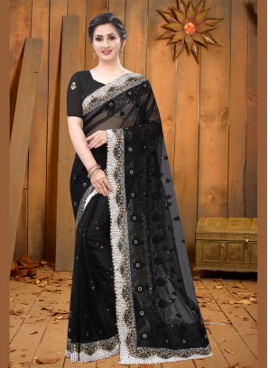 Wonderous Black Sangeet Trendy Saree