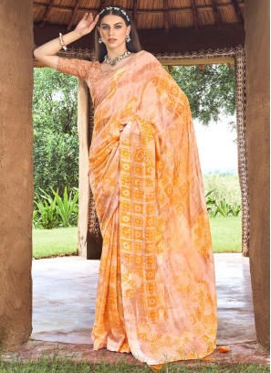 Wonderous Yellow Trendy Saree