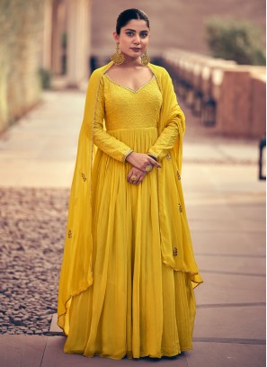Yellow Ceremonial Silk Gown 