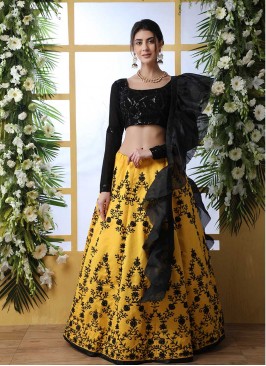 Yellow Color Art Silk Lehenga Choli