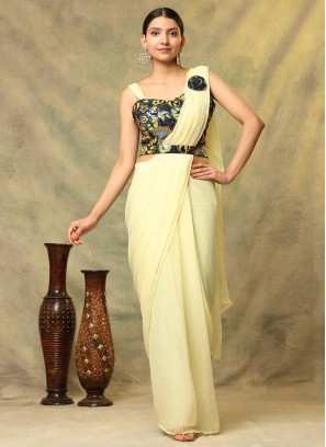 Yellow Color Classic Saree