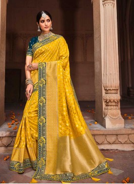 Yellow Color Dolla Silk Saree