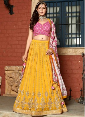 Yellow Color Embroidered Lehenga Choli