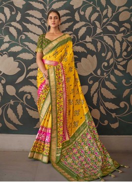 Yellow Color Fancy Patola Silk Saree