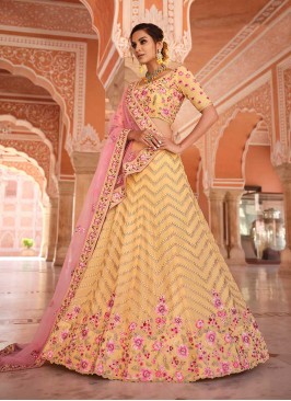 Yellow Color Floral Design Lehenga