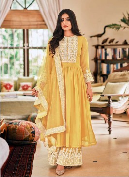 Yellow Color Georgette Anarkali Suit