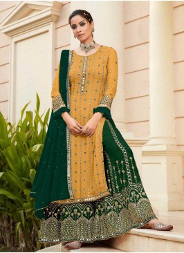 Yellow Color Georgette Designer Sharara