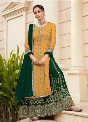 Yellow Color Georgette Designer Sharara