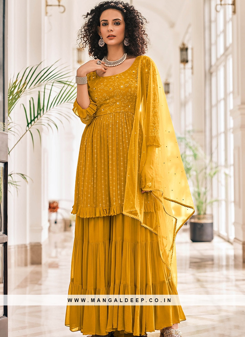 Buy Stylish Yellow Sharara Collection At Best Prices Online