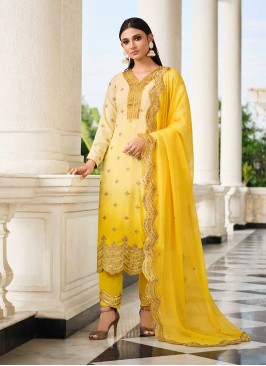 Yellow Color Georgette Salwar Kameez