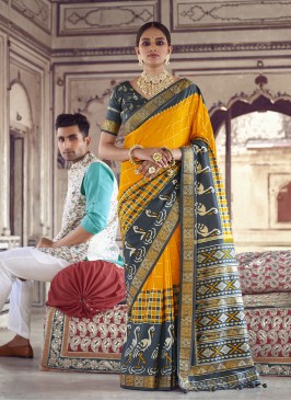 Yellow Color Patola Silk Wedding Saree