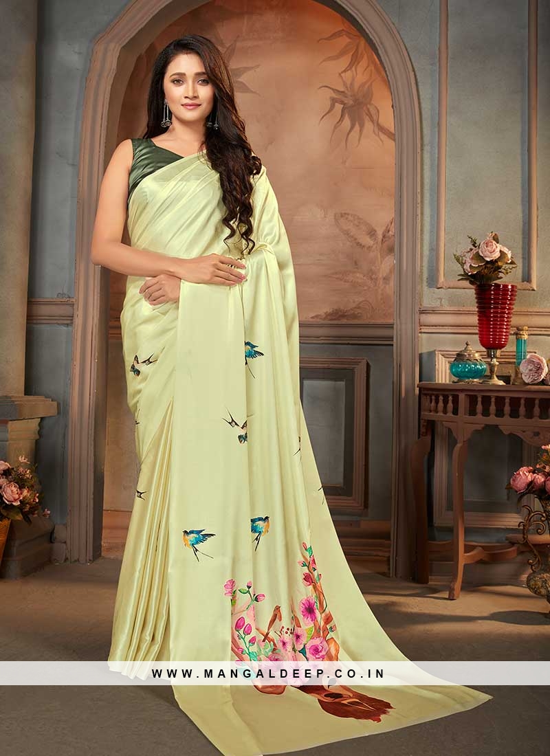 Yellow Color Printed Saree