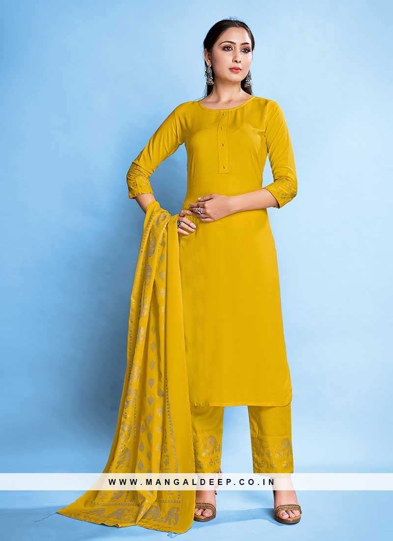 yellow and blue salwar suit