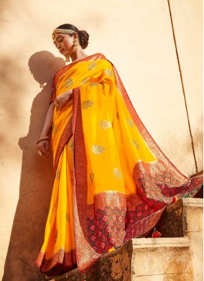 Yellow Color Silk Fancy Patola Saree