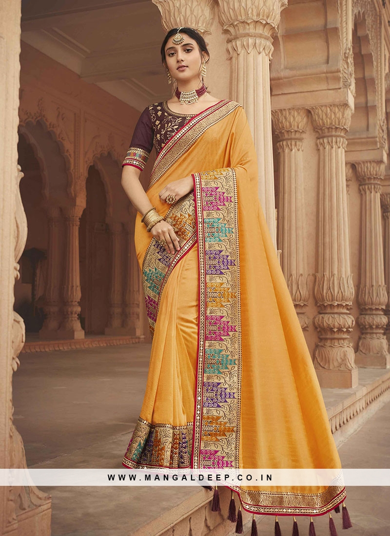 Yellow Color Silk New Fancy Saree