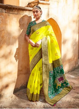 Yellow Color Silk Patola Saree