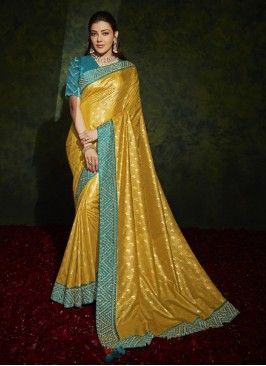 Yellow Color Silk Wedding Wear Saree