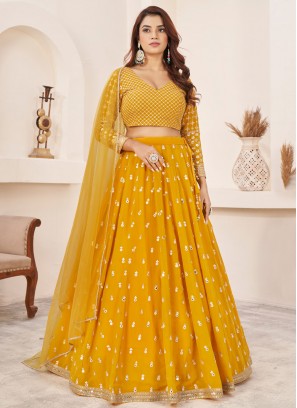 Yellow Color Trendy Lehenga Choli