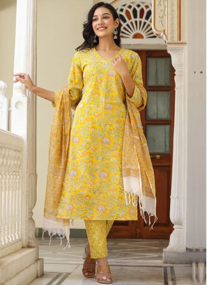 Yellow Color Trendy Salwar Kameez