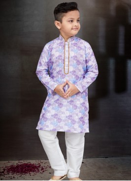 Light lavender Elegance: Boys' Kurta and Trouser S