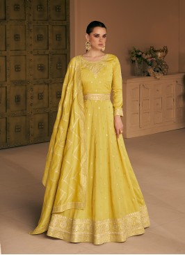 Yellow Embroidered Trendy Salwar Kameez