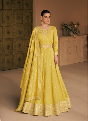 Yellow Embroidered Trendy Salwar Kameez