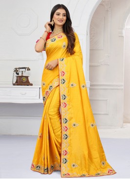 Yellow Festival Silk Traditional Saree