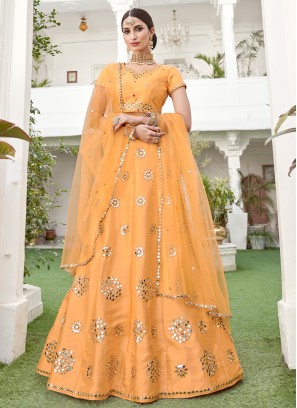 Yellow Lace Sangeet Lehenga Choli
