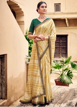 Yellow Mehndi Saree