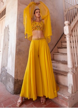 Yellow Mirror Sangeet Trendy Salwar Kameez