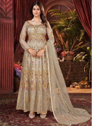 Yellow Net Designer Salwar Kameez