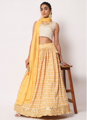 Yellow Sequins Sangeet Trendy Lehenga Choli