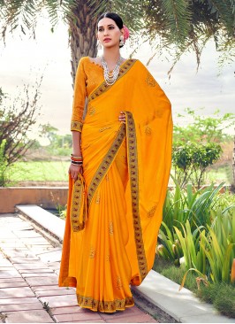 Yellow Silk Ceremonial Classic Saree